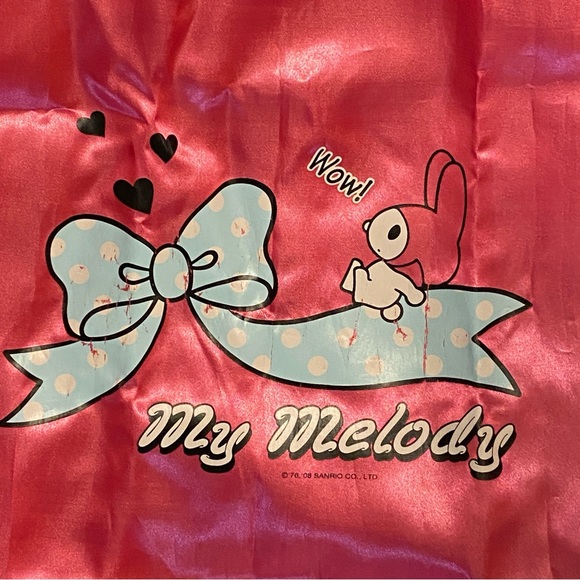 2009 My Melody Satin Reversible Reusable Shopping Tote Bag with Pouch - Picture 8 of 9